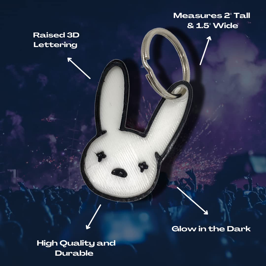 Bad Bunny Glow in the Dark Keychain
