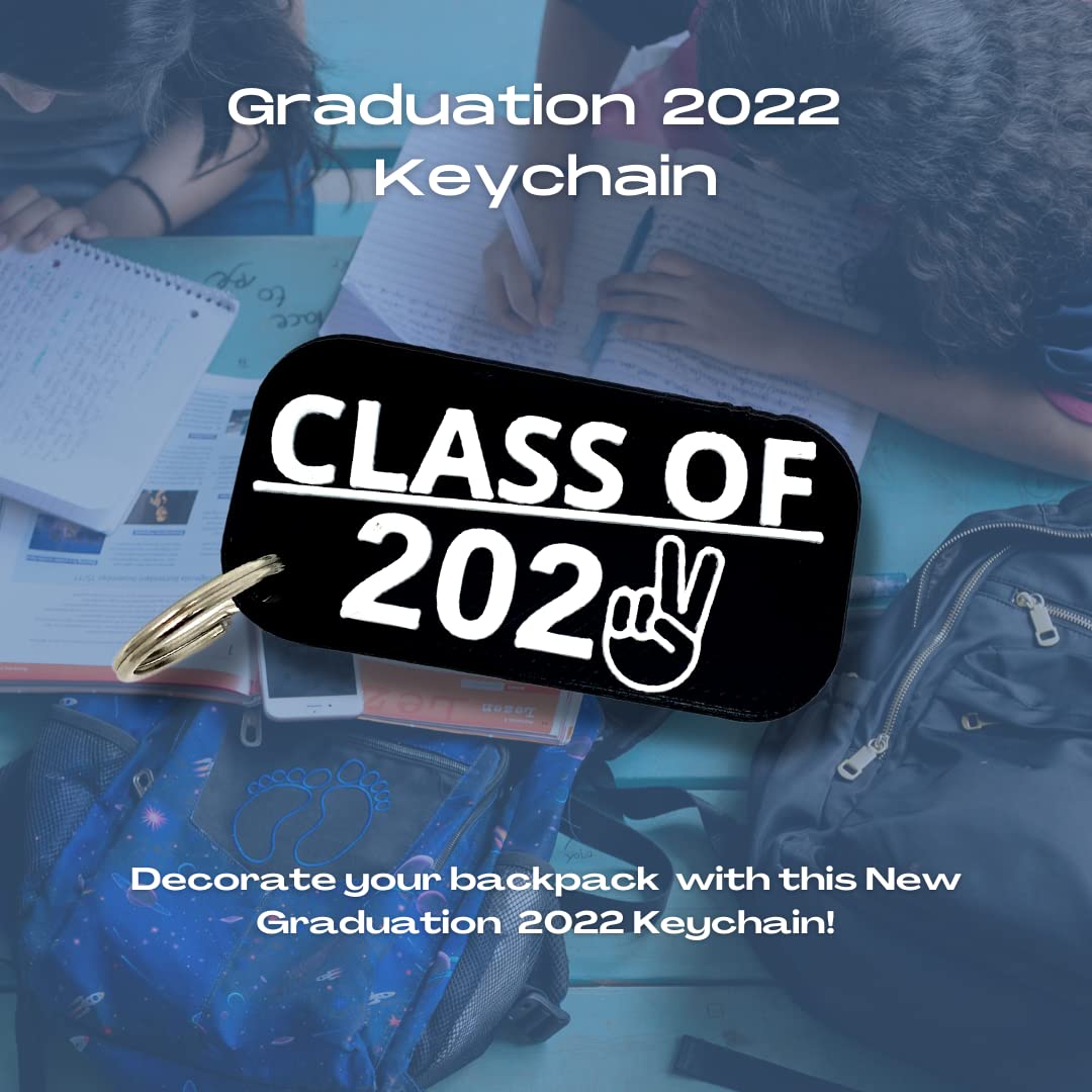 Class of 2022 Graduation Keychain - Perfect Stylish Decoration to Celebrate Graduation - Black & White