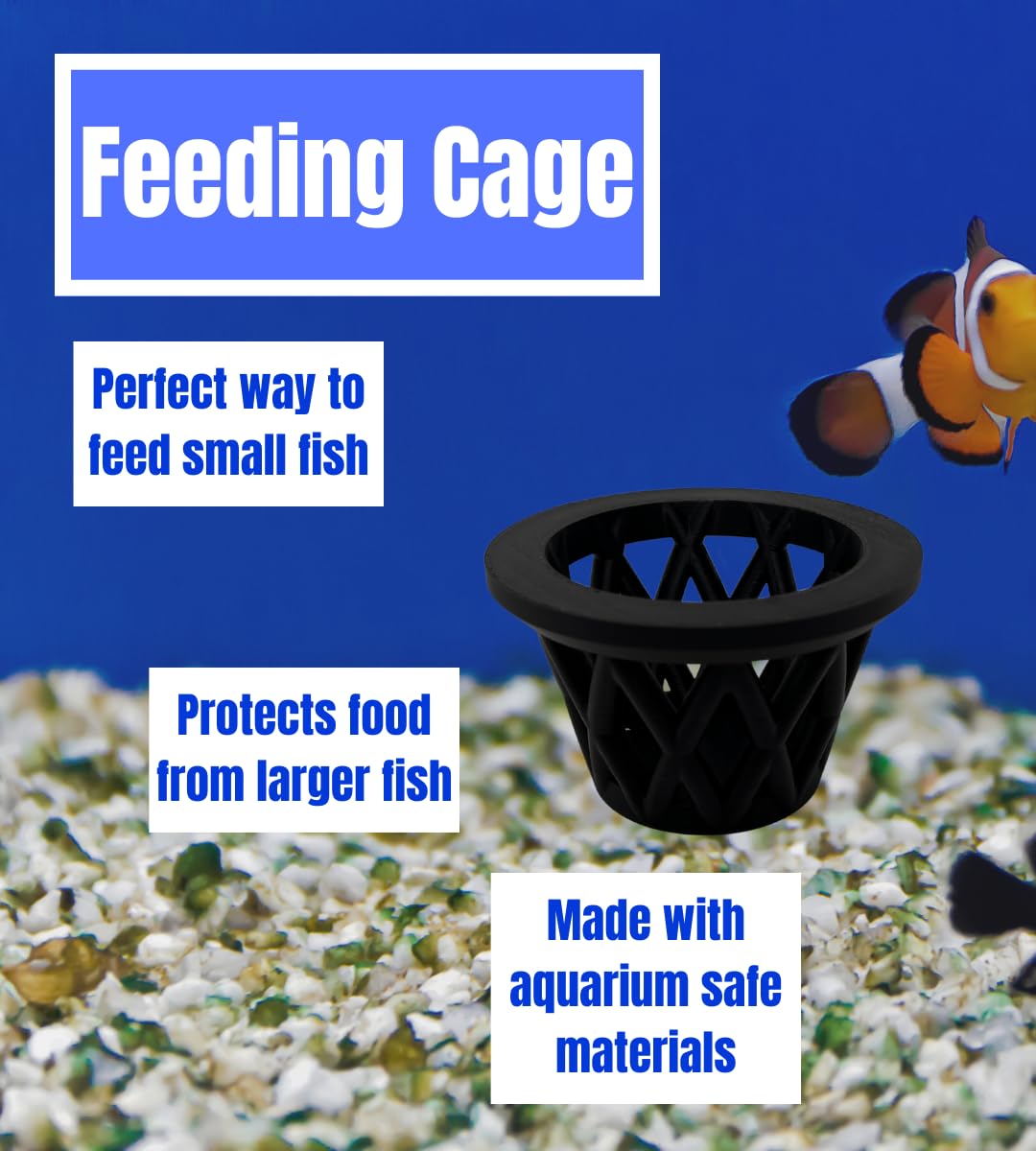 Chatelet Aquarium Fish Feeding Cage | Small Fish Feed Cage | Floats at Surface & Keeps Larger Fish Out | Made in USA