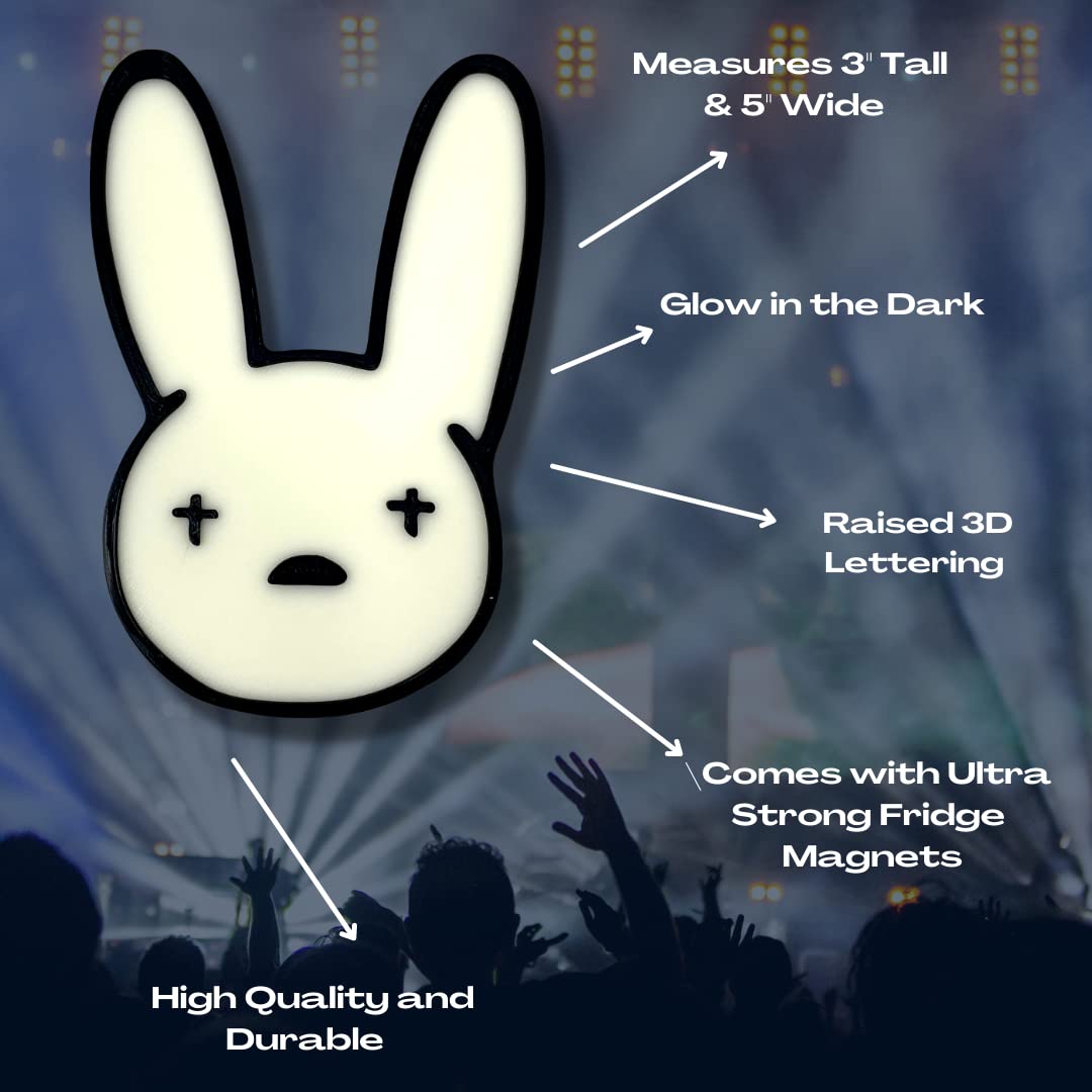 Bad Bunny Glow in the Dark Fridge Magnet