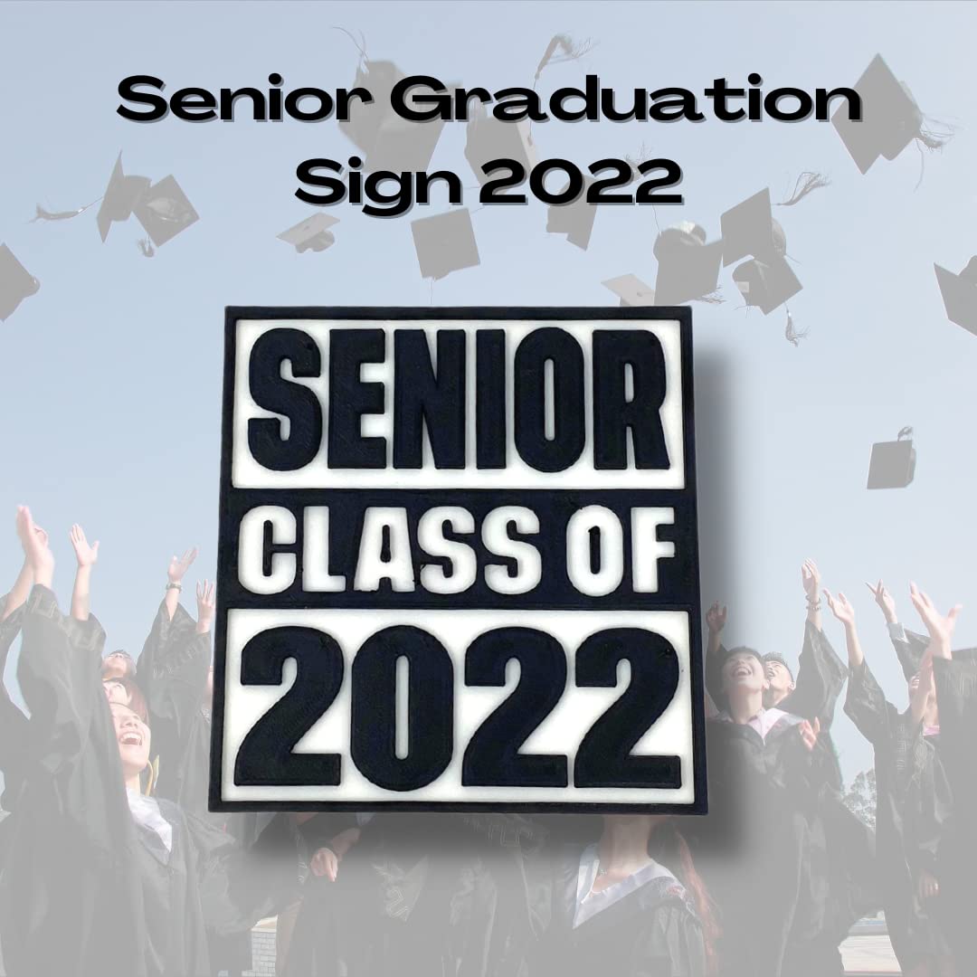 Senior Class of 2022 Graduation Fridge or Locker Magnet - Black & White - Perfect Decoration to Celebrate Senior Graduation - Made in USA!