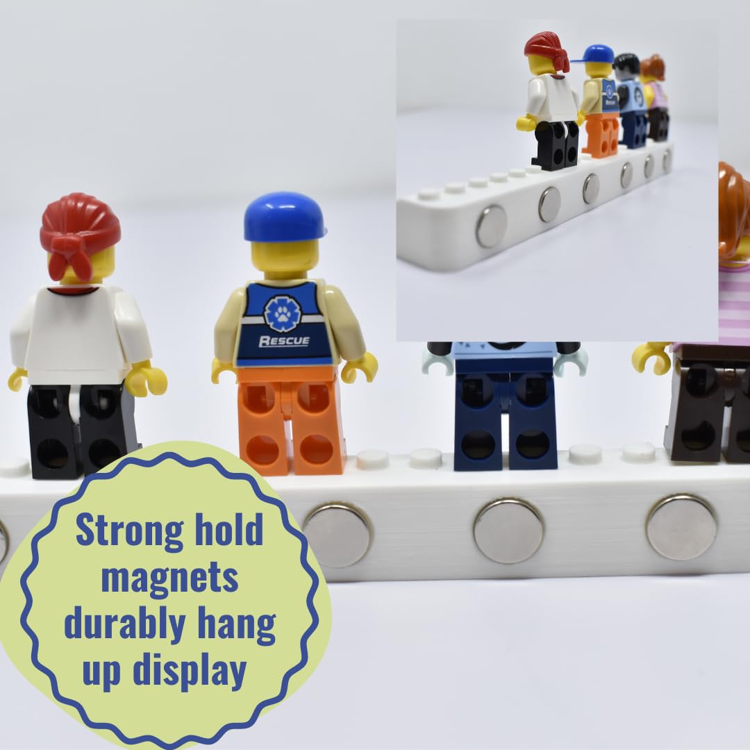 Collectibles Display Fridge Magnet Compatible with Lego Minifigures | Display Figurines on Fridge or Metal Surfaces | Made in USA