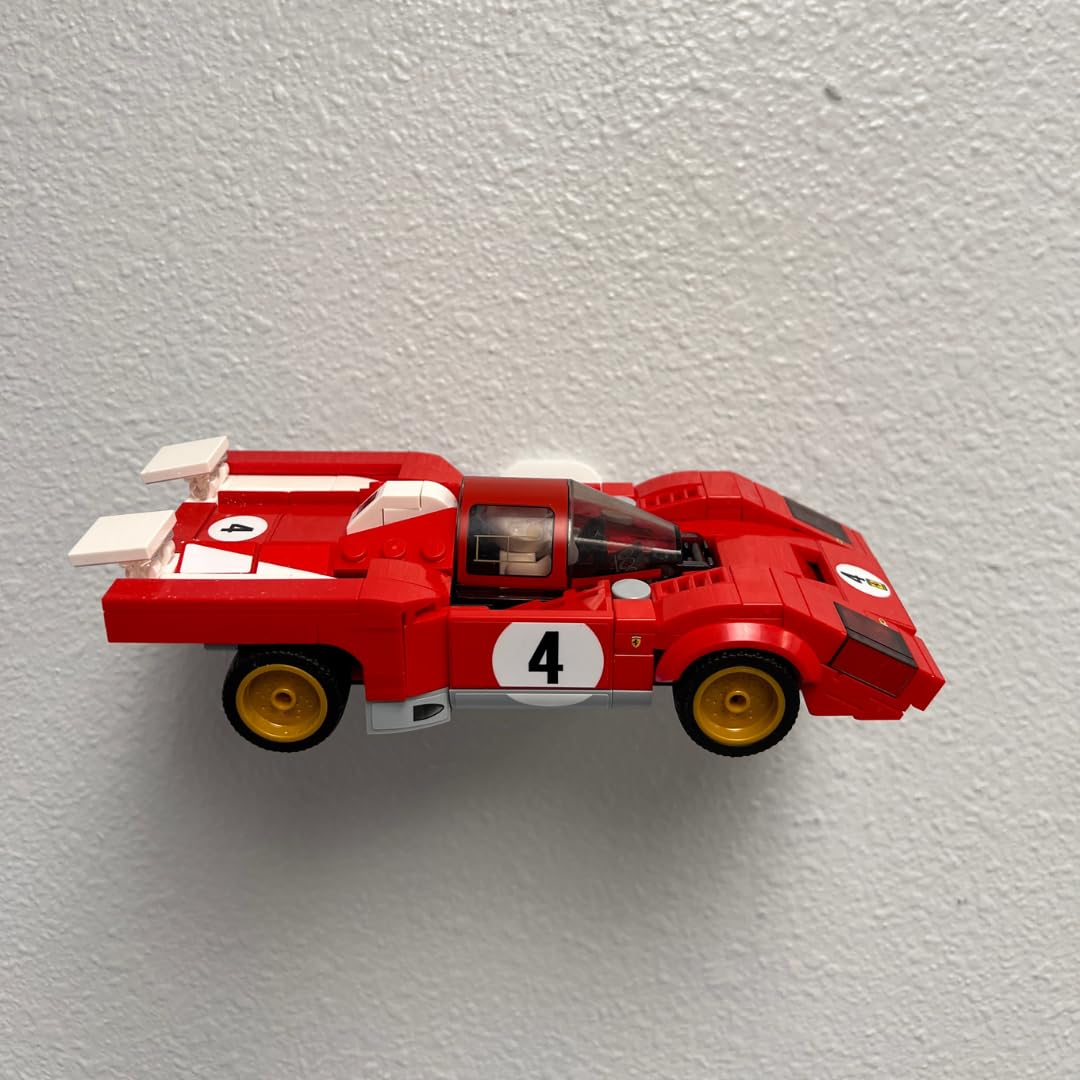 Collectible Wall Display Compatible with Lego Speed Champion Racecars | Side Car Display Wall Mount | Made in USA Side Profile