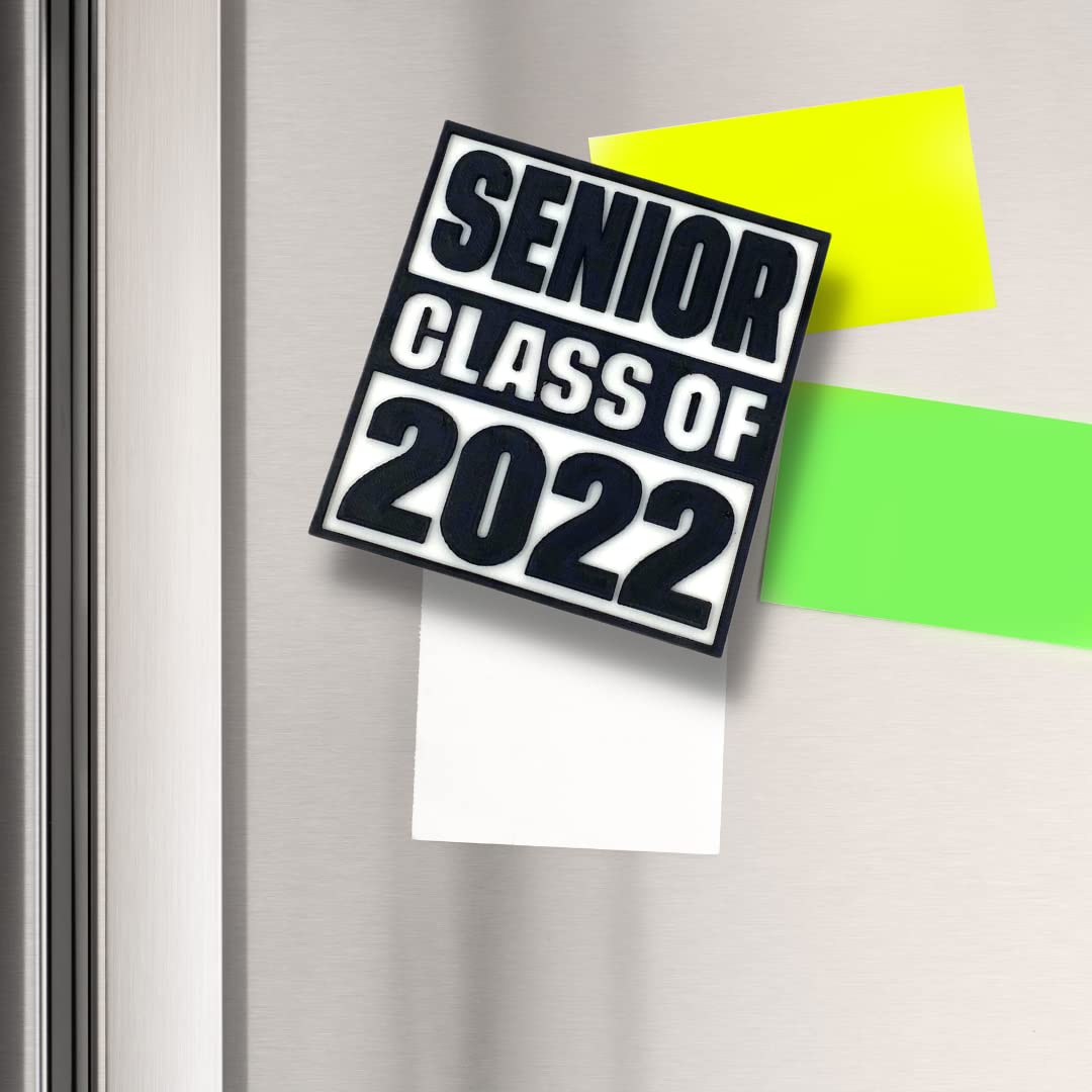 Senior Class of 2022 Graduation Fridge or Locker Magnet - Black & White - Perfect Decoration to Celebrate Senior Graduation - Made in USA!