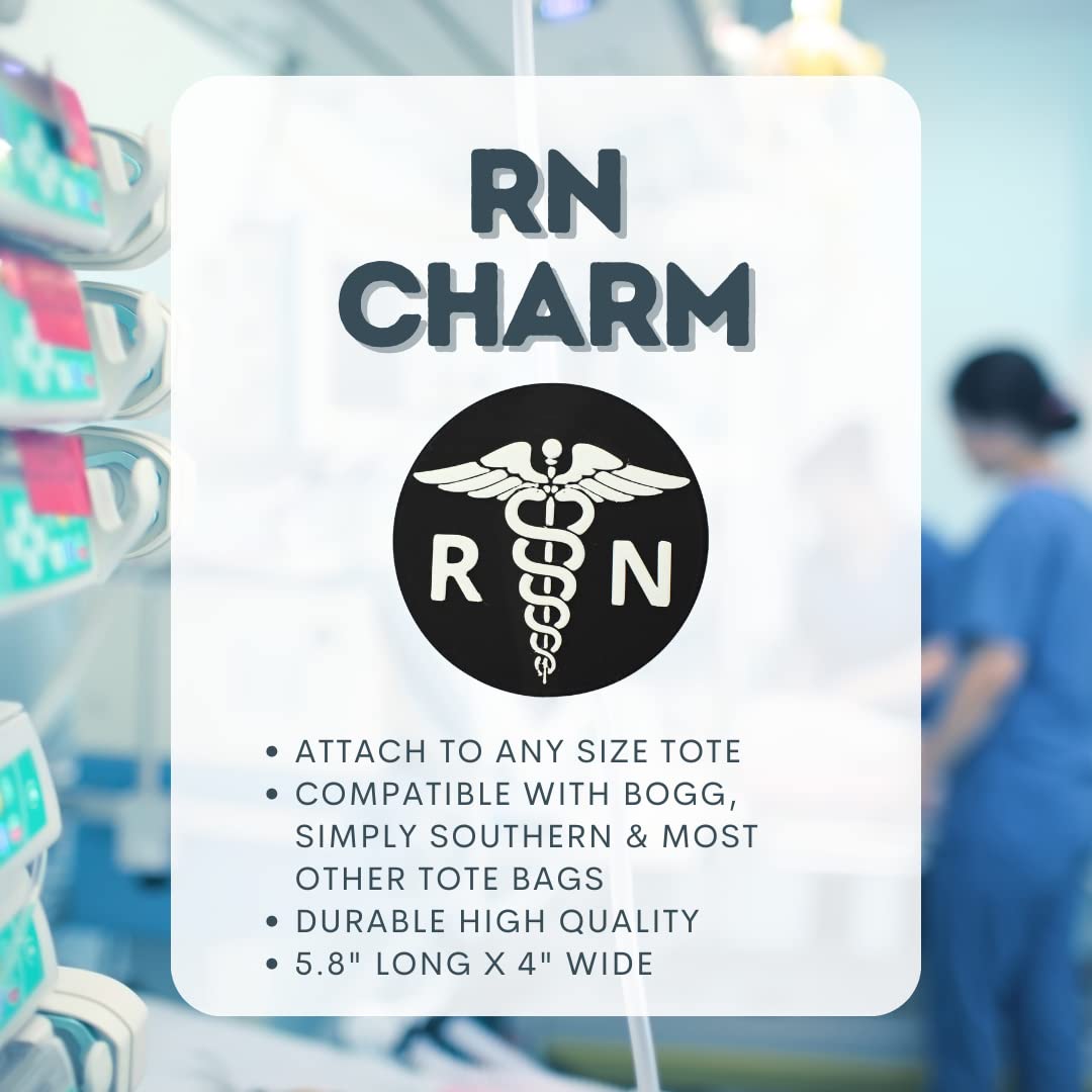 Boglets - RN Nurse Charm - Decorative Charms for Nurses - Compatible with Bogg Bags, Simply Southern and other Tote Bags