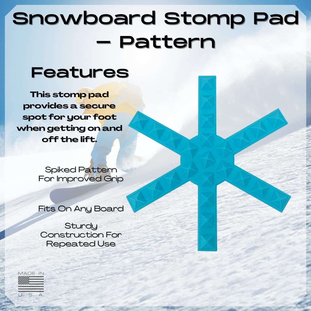 Snowboard Stomp Pad - Snowflake Spike Pattern - Specialized Stomp Pad Designed for Better Grip & Adhesion to Snowboards