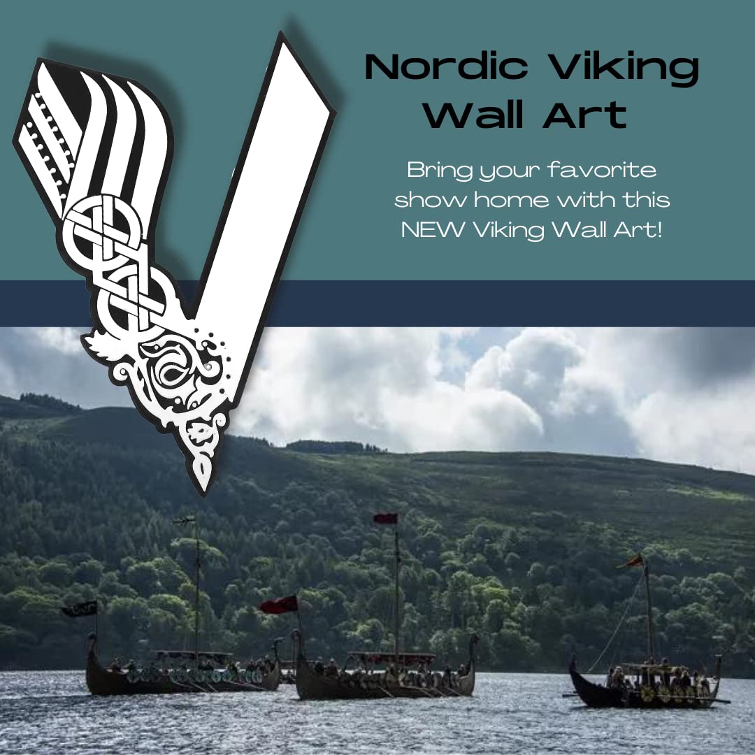 The Nordic Viking Wall Art - Black & White - Decorative Wall Sign for Fans! - Made in USA