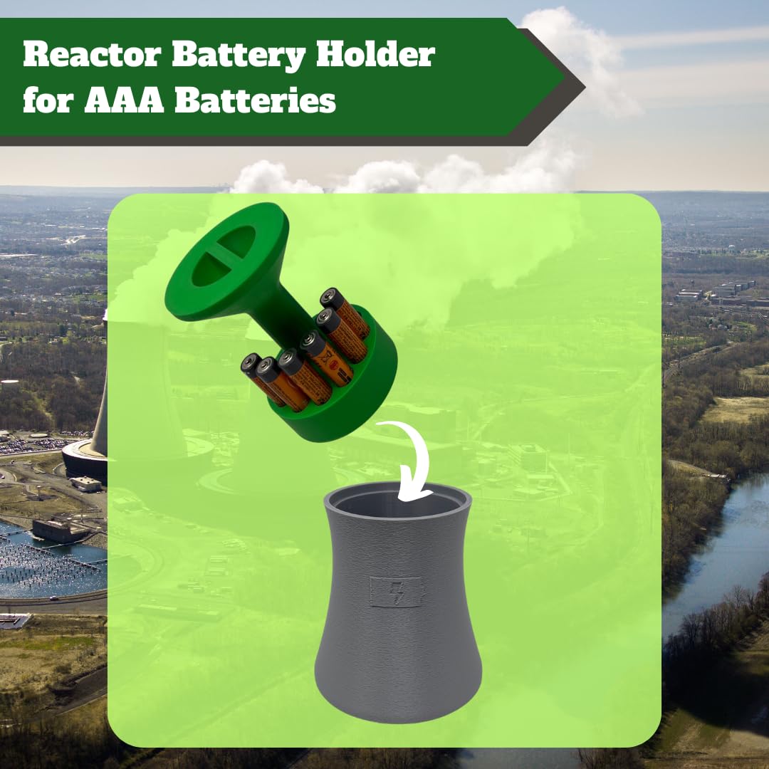 Chatelet 'Nuclear Reactor' Replica AA Battery Holder | Unique AA Battery Storage for Organization | Holds 10 AA Batteries | Made in USA