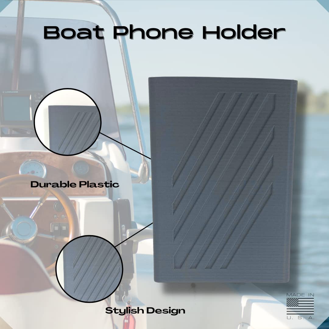 Boat Phone Holder - Keep Your Phone Dry and Safe on The Water - Easily Mounts to Any Boat and Holds Any Phone - Made in USA - Gray