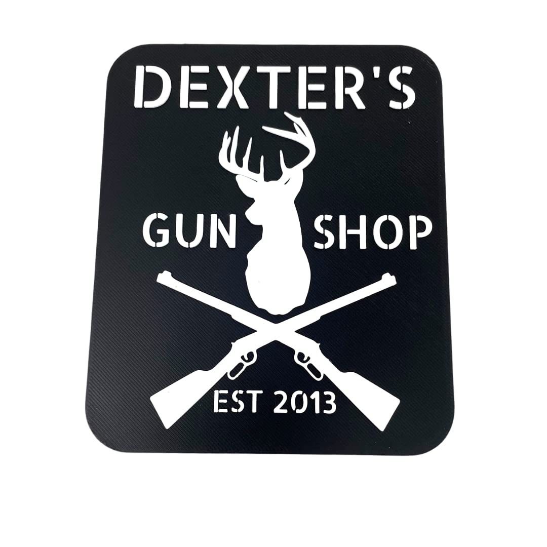 Dexter New Blood 'Dexter's Gun Shop' Wall Sign - Perfect for Fans of the TV Show Dexter - Decorative Dexter Sign for Home, Office, or Bar Decor - Made in the USA