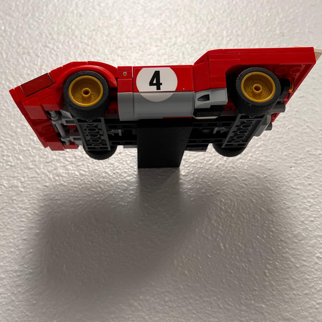 Collectible Wall Display Compatible with Lego Speed Champion Racecars | Side Car Display Wall Mount | Made in USA Side Profile