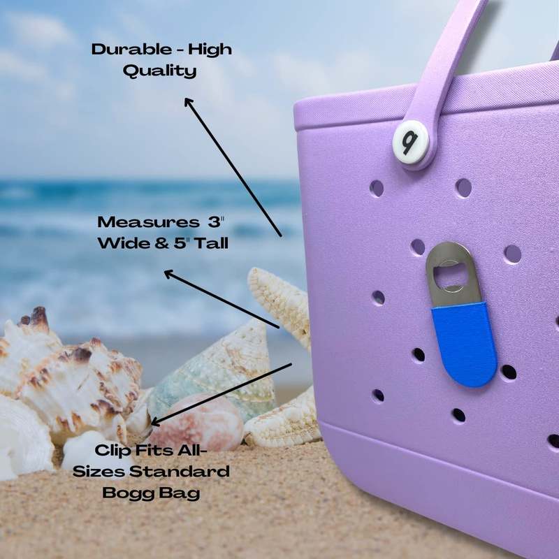 BOGLETS - Bottle Opener Charm Accessory For Bogg Bags - Keep a Bottle Opener Handy with your Tote Bag - Multiple Color Options - Made in the USA