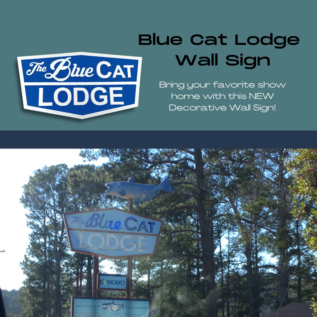 Ozark Blue Cat Lodge Wall Sign - Perfect for Fans of The TV Show Ozark - Decorative Blue Cat Lodge Wall Sign for Home or Office Decor - Made in The USA