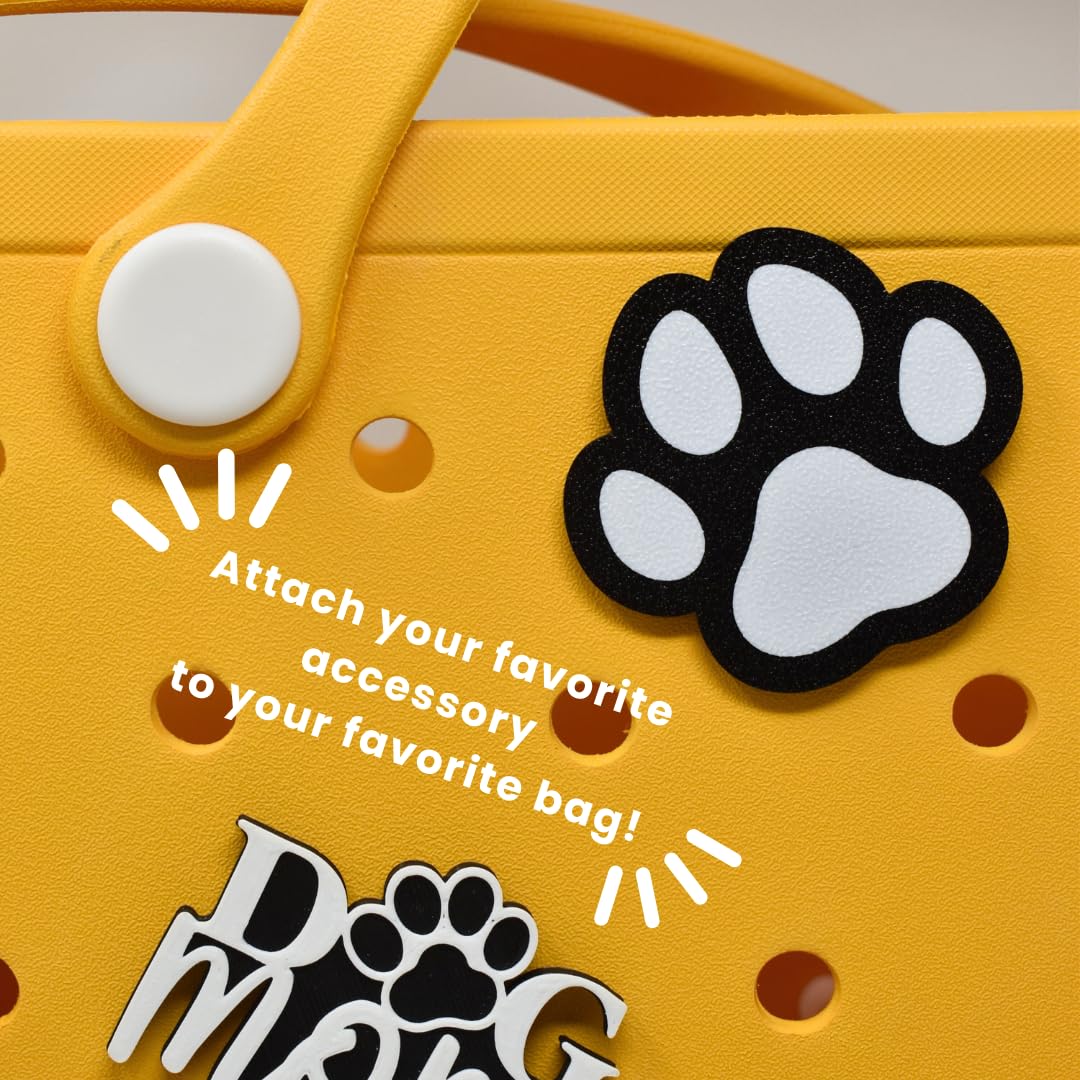 FRESHe BAGLETS - Dog Paw Charm - Decorative Charm Accessories Compatible with Bogg Bags, Simply Southern and other Tote Bags - Made in USA Dog Paw