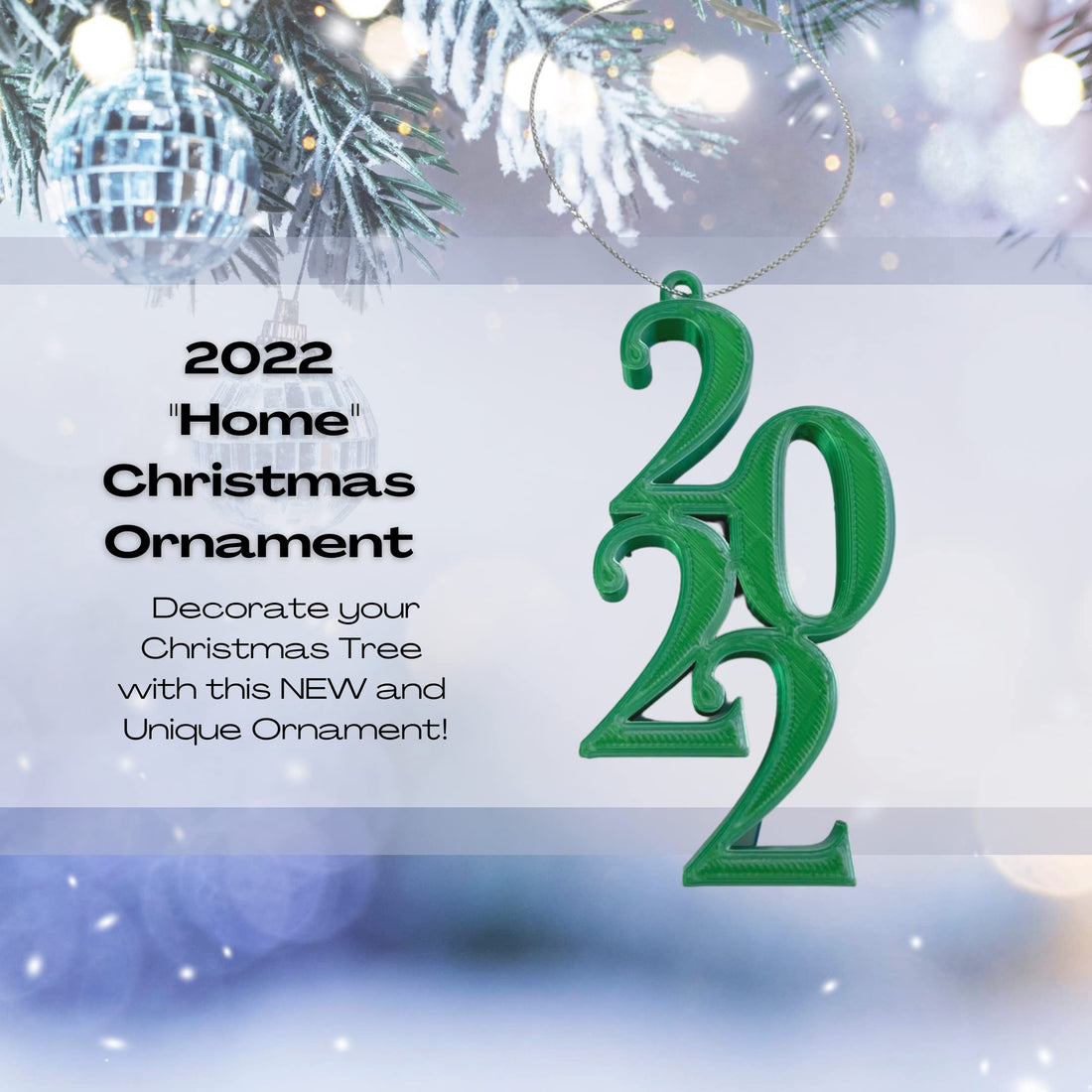 2022 Christmas Ornament - Christmas Decorative Holiday Ornament - Made in The USA