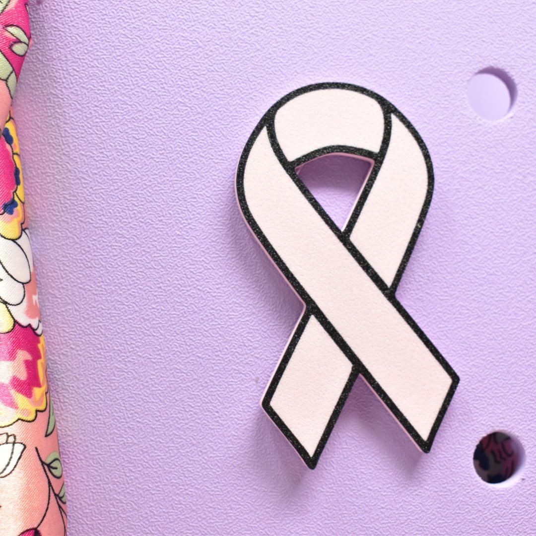 Baglets - Pink Ribbon Charm- Charm to Support Breast Cancer Awareness - Compatible with Bogg Bags, Simply Southern and other Tote Bags
