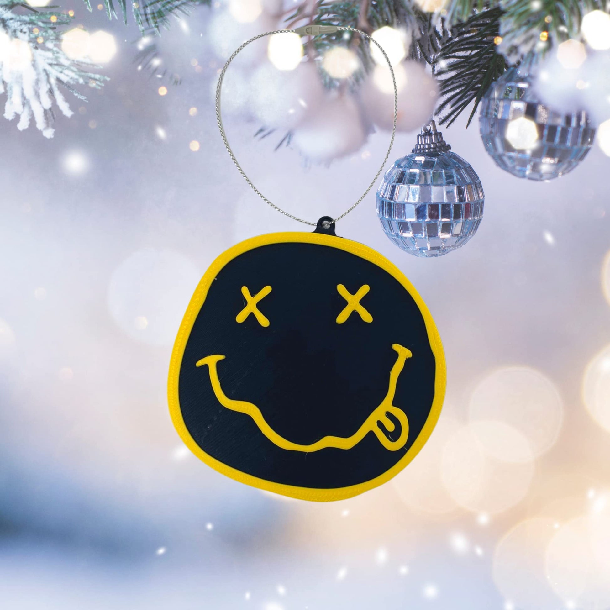 Nirvana Christmas Ornament - Perfect for Fans of the Band - Decorative Holiday Ornament - Made in The USA