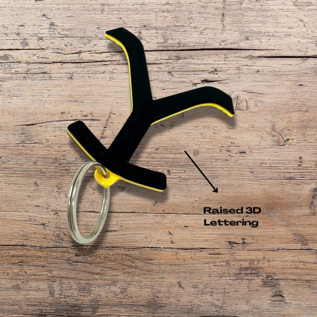 Yellowstone Keychain - Perfect for Fans of The TV Show Yellowstone - Decorative Black 'Y' Brand Keychain with Yellow Accents - Made in The USA
