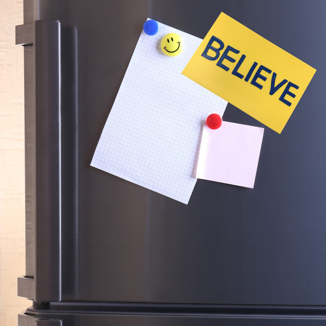 Believe Block Letter Fridge Magnet for Sports Fans | 4" W X 3" Tall | New 2023 Block Letter Edition