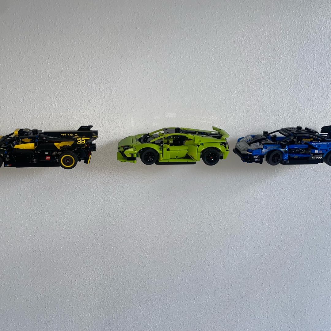 Universal Wall Display Compatible with Lego Technic Racecars | Side Profile Wall Mount for Technic Car Models | Made in USA
