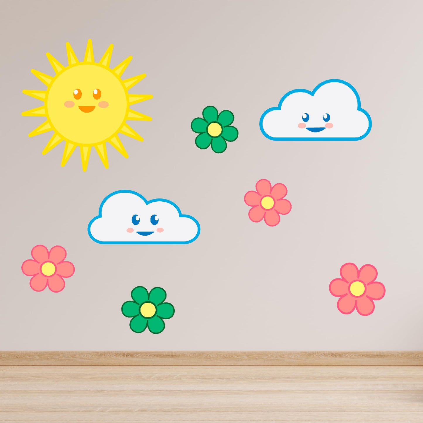 Wall Decals for Kids Rooms – Happy Sun – Made in USA - Small