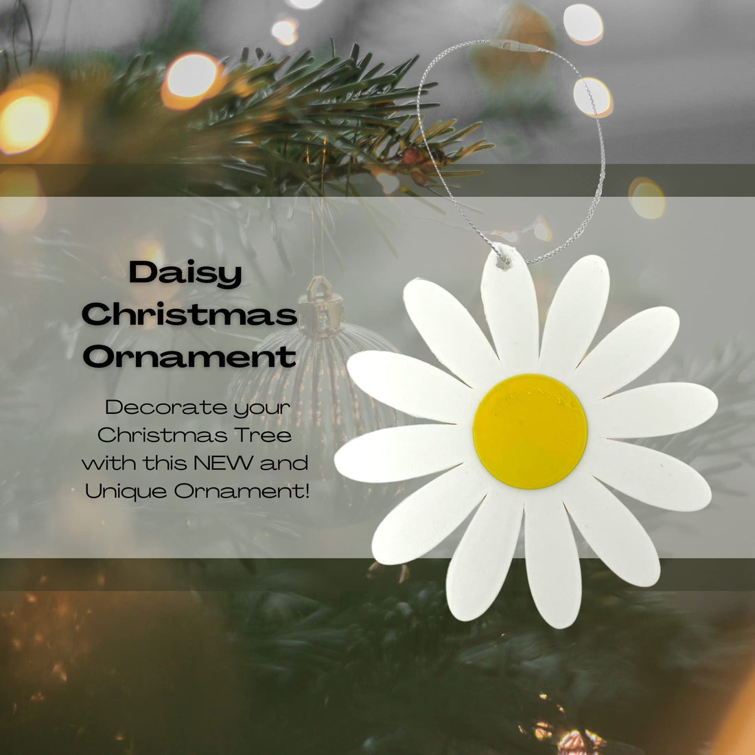 Daisy Flower Christmas Ornament - Perfect for Decorating your Christmas Tree - Decorative Holiday Ornament - Made in The USA