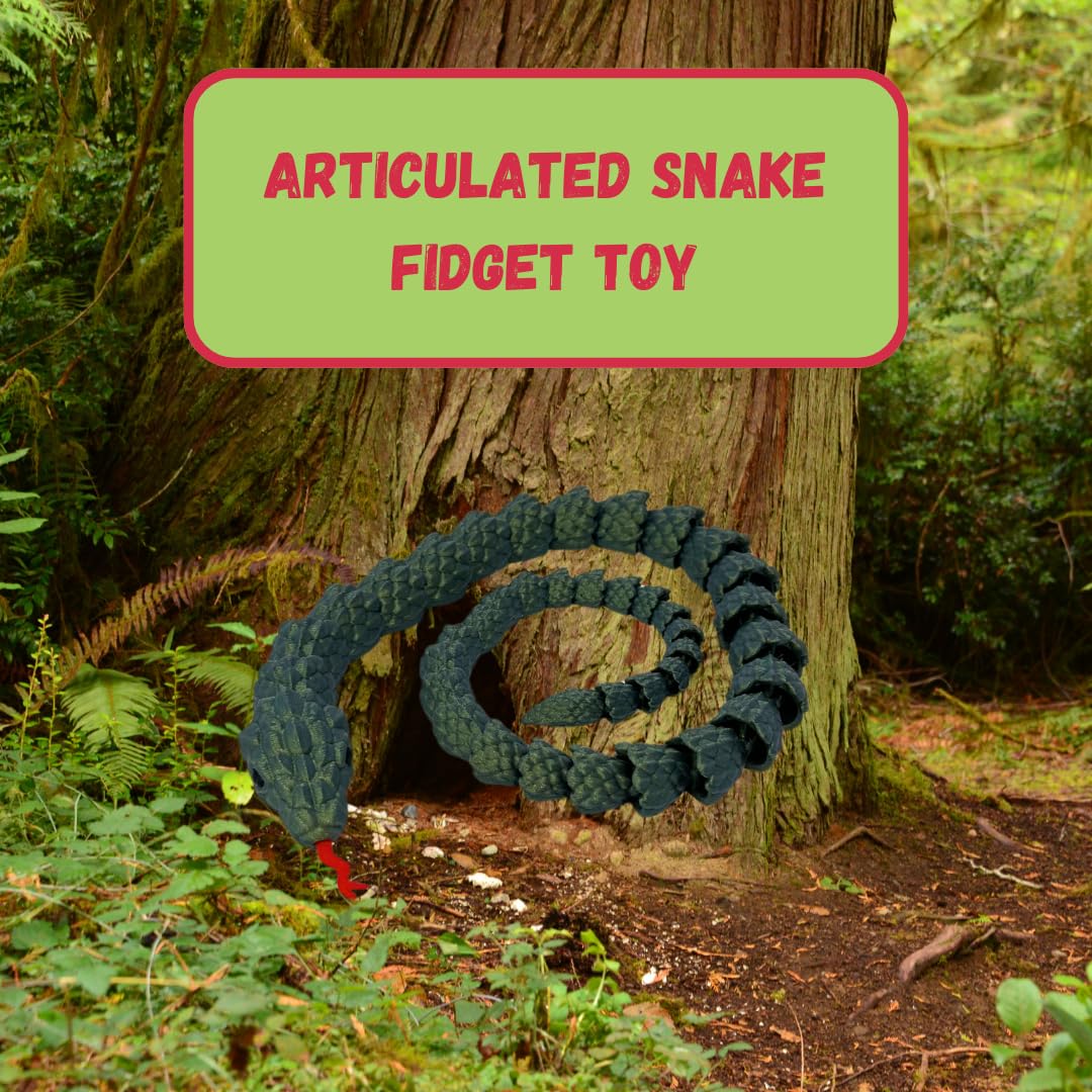 Articulated Lizard Fidget Toy | 3D Printed Flexible Fidget Toy or Desk Display | Made in USA