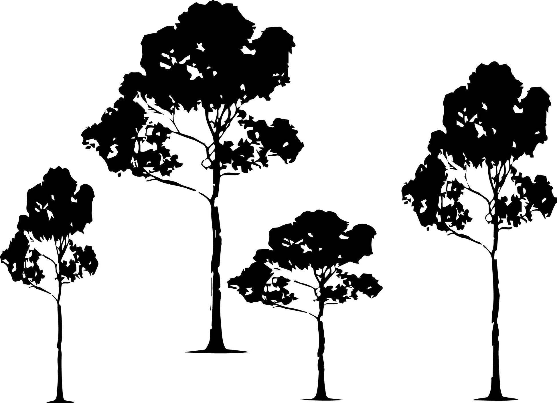 Wall Decals for Kids Rooms – Black Trees – Made in USA - Black Trees, Large