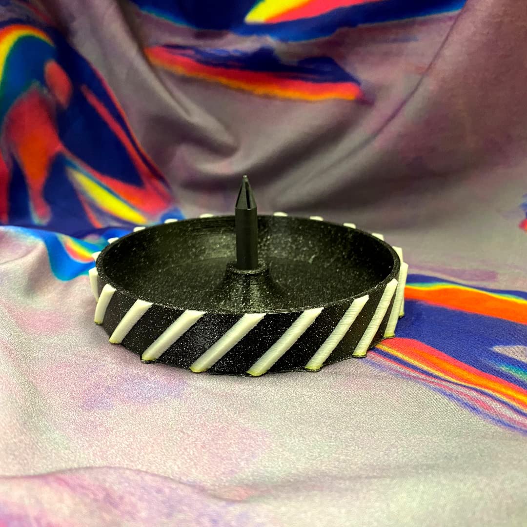 Black with Glow in the Dark Accents Ashtray with Poker - Detachable Poker for Safety & Easy Travel - Made in the USA