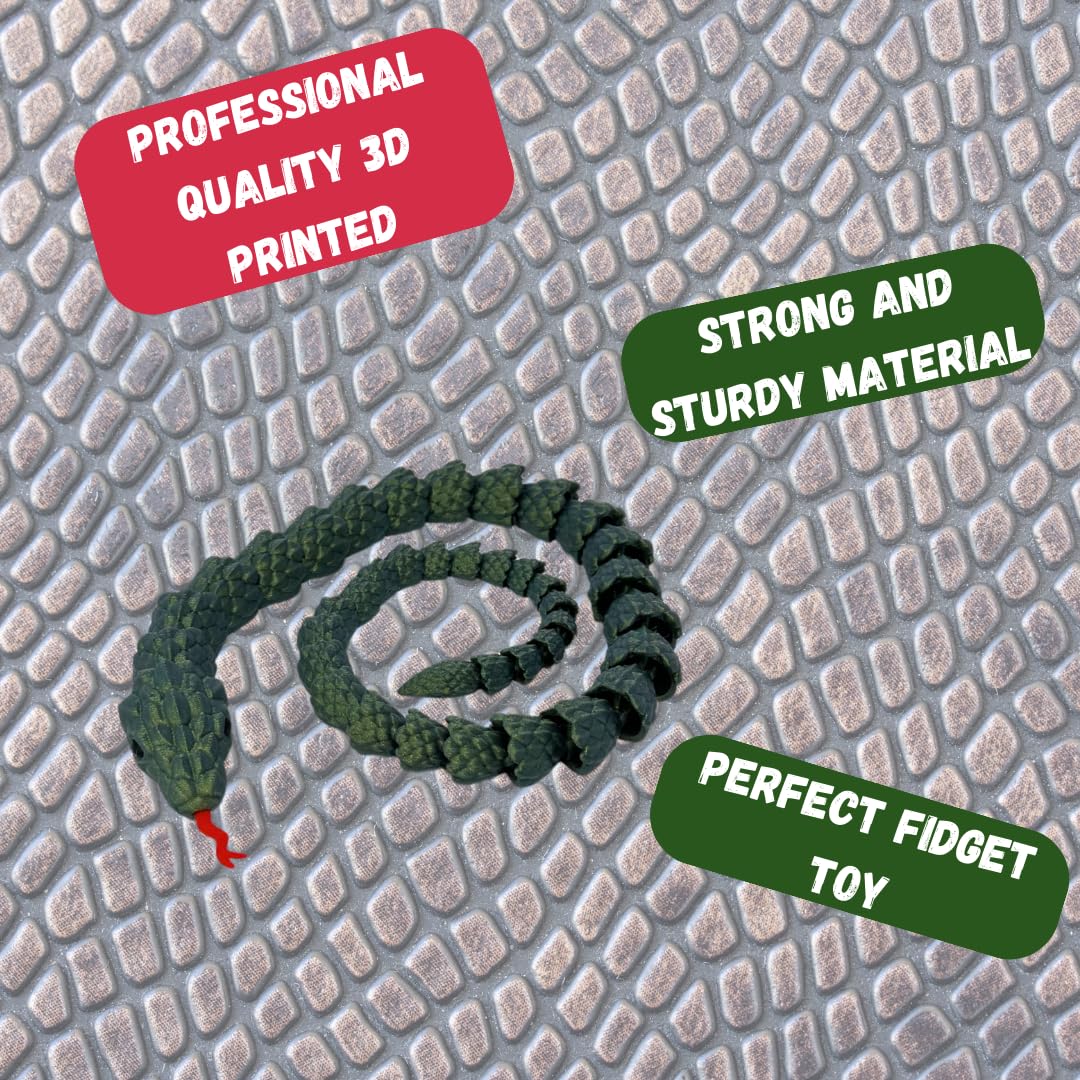 Articulated Lizard Fidget Toy | 3D Printed Flexible Fidget Toy or Desk Display | Made in USA