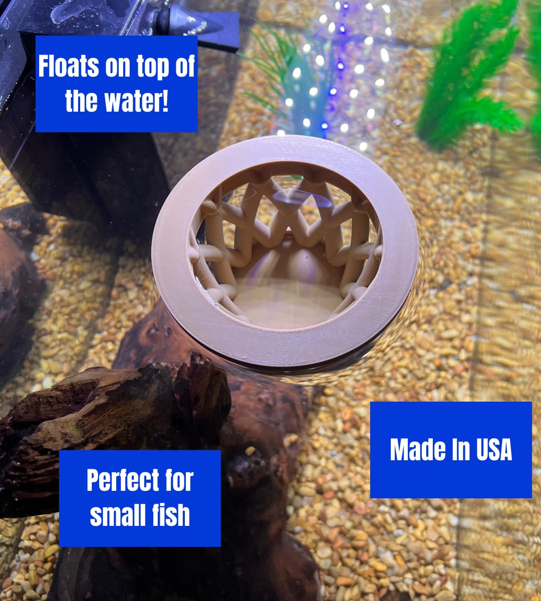 Chatelet Aquarium Fish Feeding Cage | Small Fish Feed Cage | Floats at Surface & Keeps Larger Fish Out | Made in USA