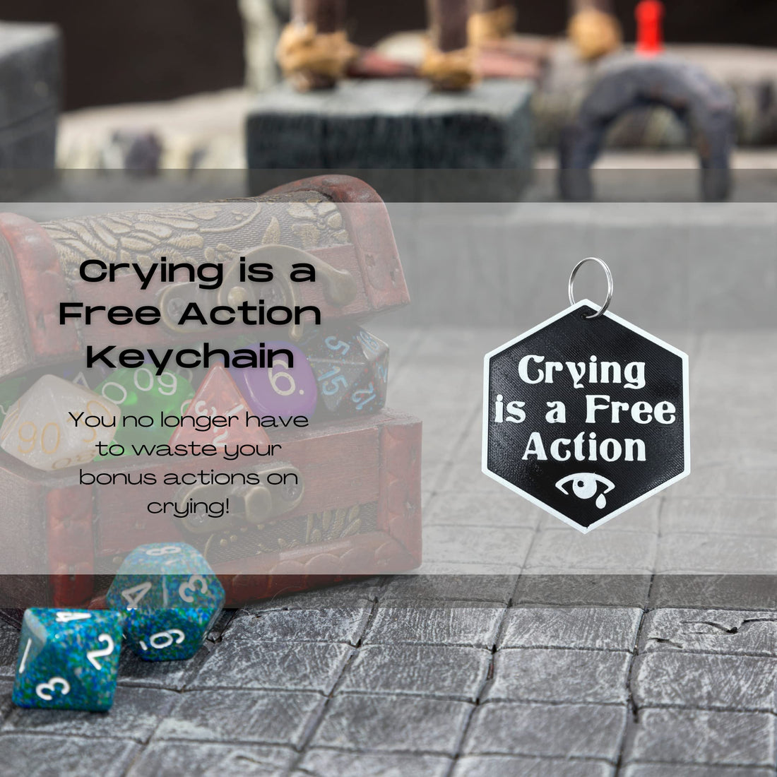 DND Crying is a Free Action Fridge Magnet Token | D&D Tabletop Games Token