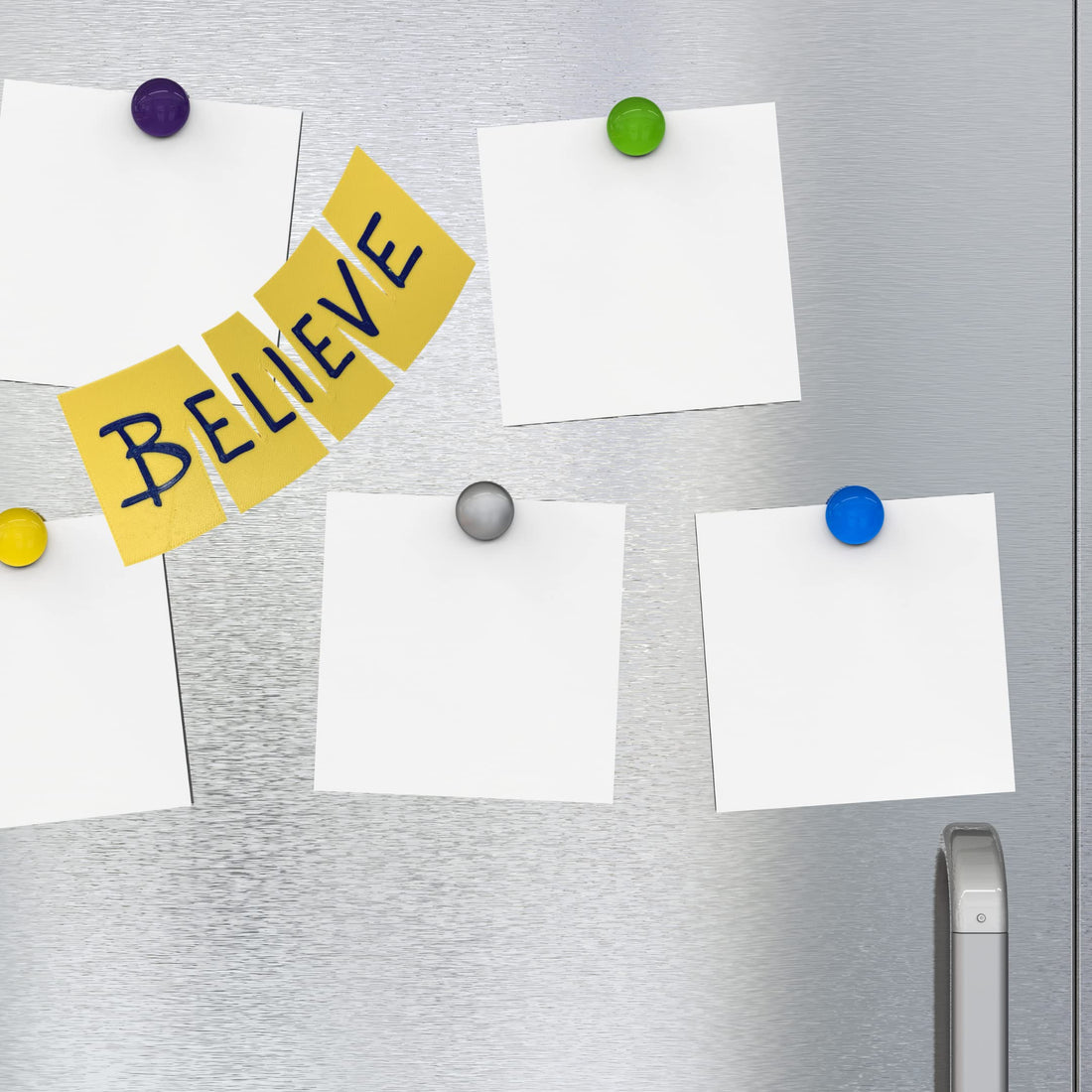 Believe Block Letter Fridge Magnet for Sports Fans | 4" W X 3" Tall | New 2023 Block Letter Edition