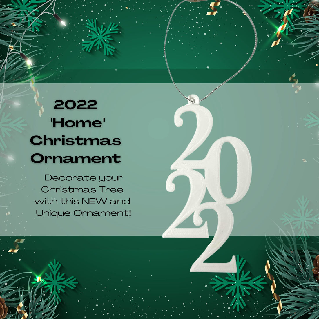 2022 Christmas Ornament - Christmas Decorative Holiday Ornament - Made in The USA