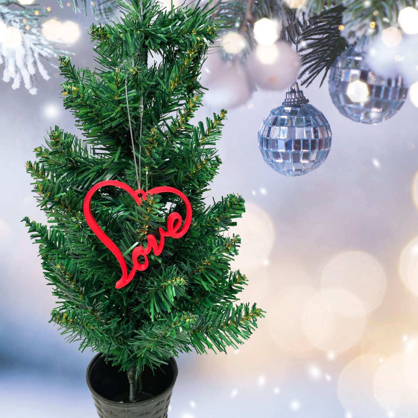 Love Heart Christmas Ornament - Show Your Family Love with The Love Heart Decorative Holiday Ornament - Made in The USA