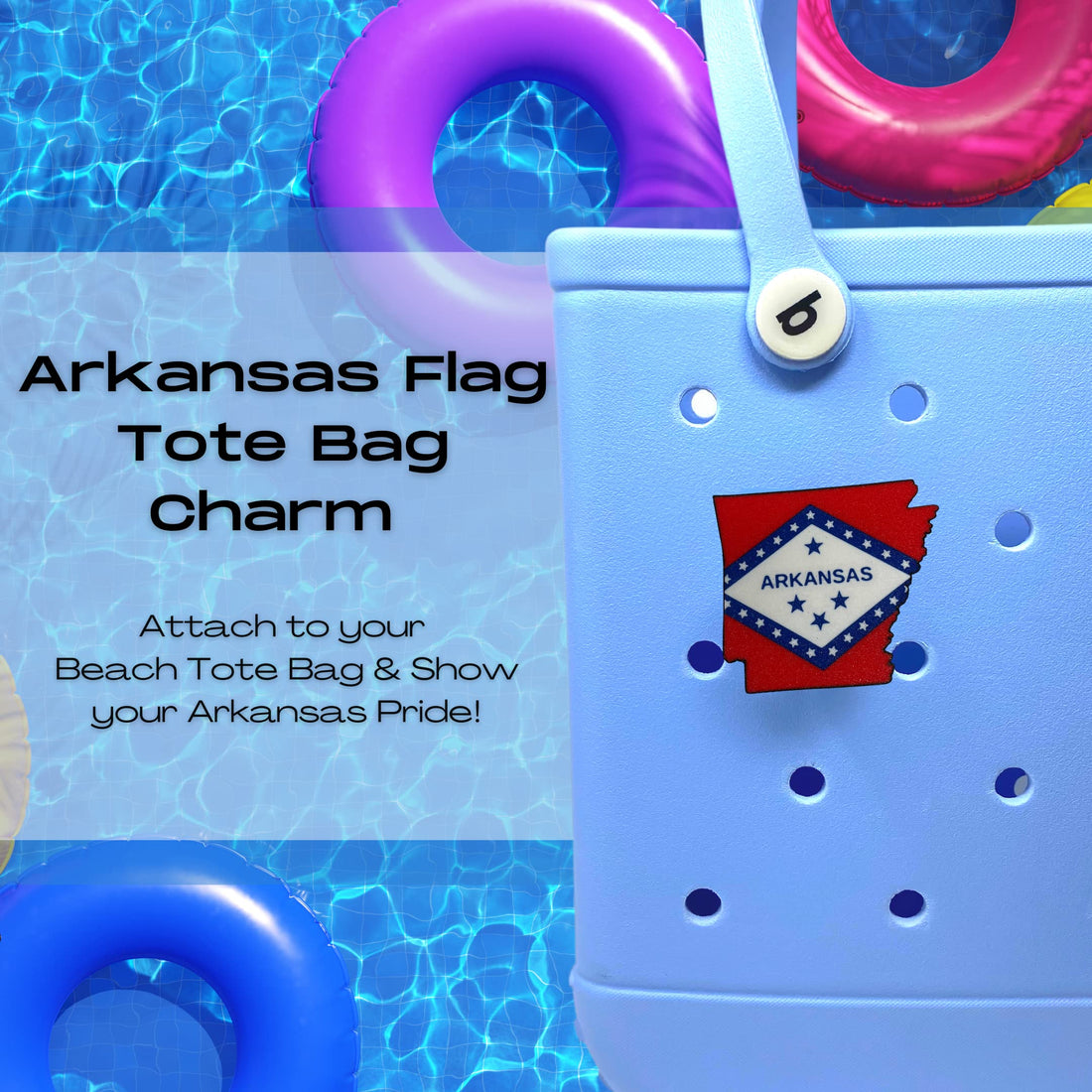 Boglets - USA Flag Charms - Decorative Charms for Displaying Patriotism - Compatible with Bogg Bags, Simply Southern and other Tote Bags