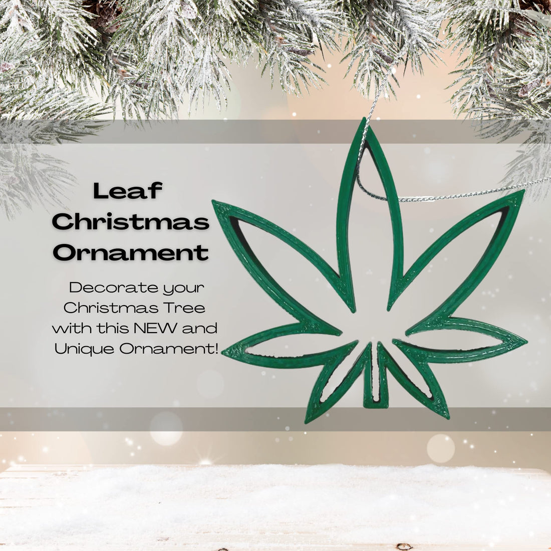 Leaf Christmas Ornament - Decorative Christmas Ornament - Decorative Holiday Ornament - Made in The USA