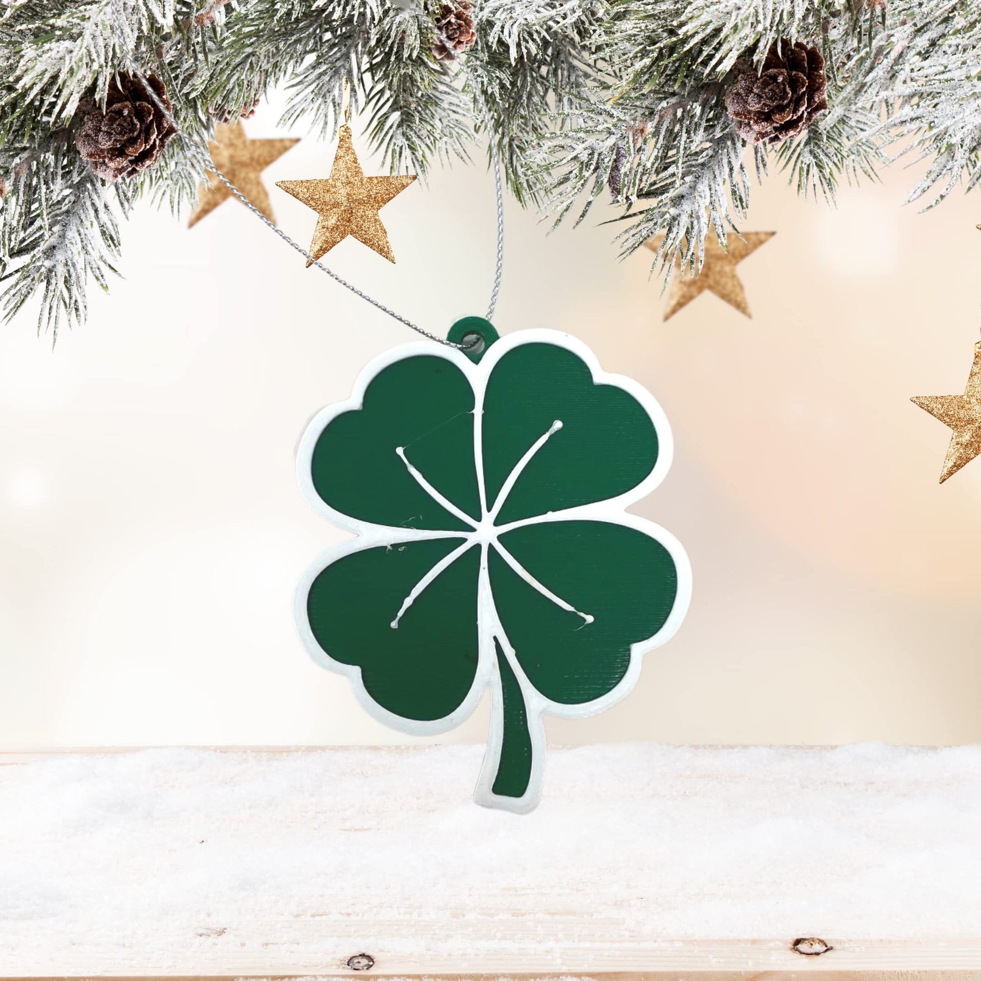 Shamrock Christmas Ornament - Decorative Christmas Ornament - Decorative Holiday Ornament - Made in The USA