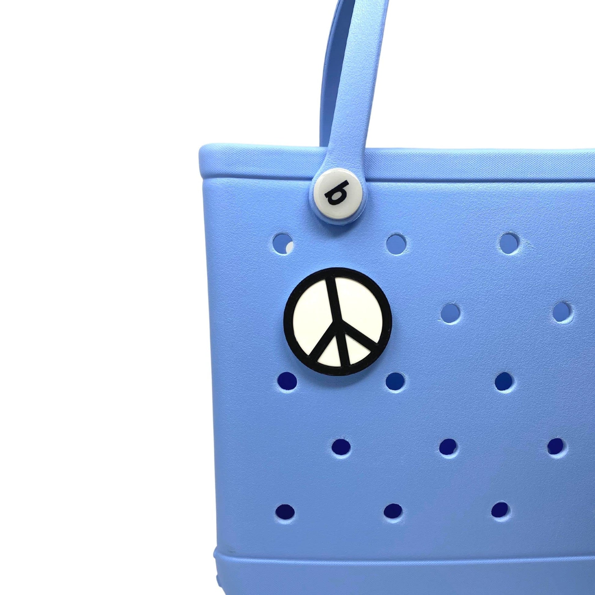 BOGLETS - Peace Sign Charm Compatible with Bogg Bags, Simply Southern and Other Similar Tote Bags.