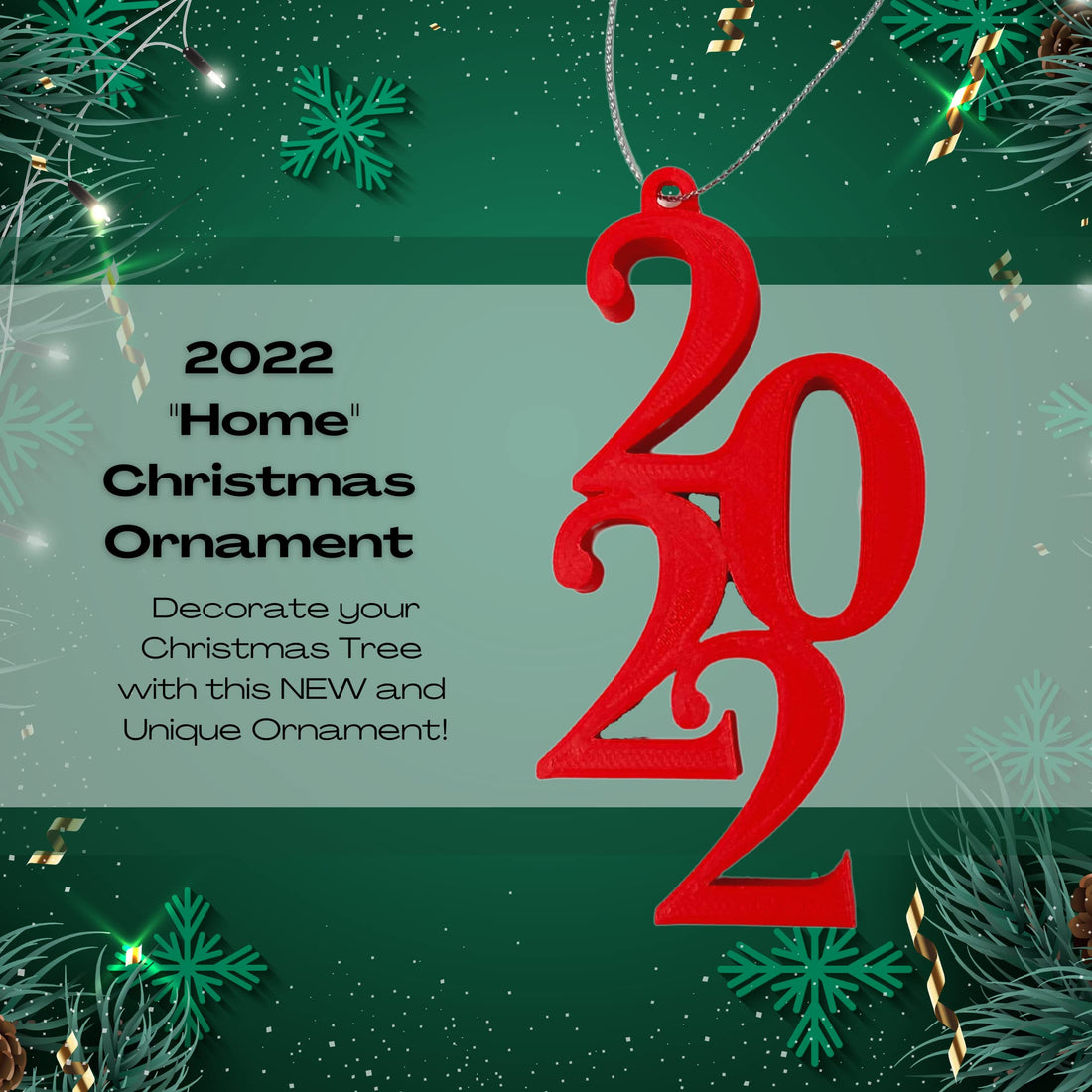 2022 Christmas Ornament - Christmas Decorative Holiday Ornament - Made in The USA