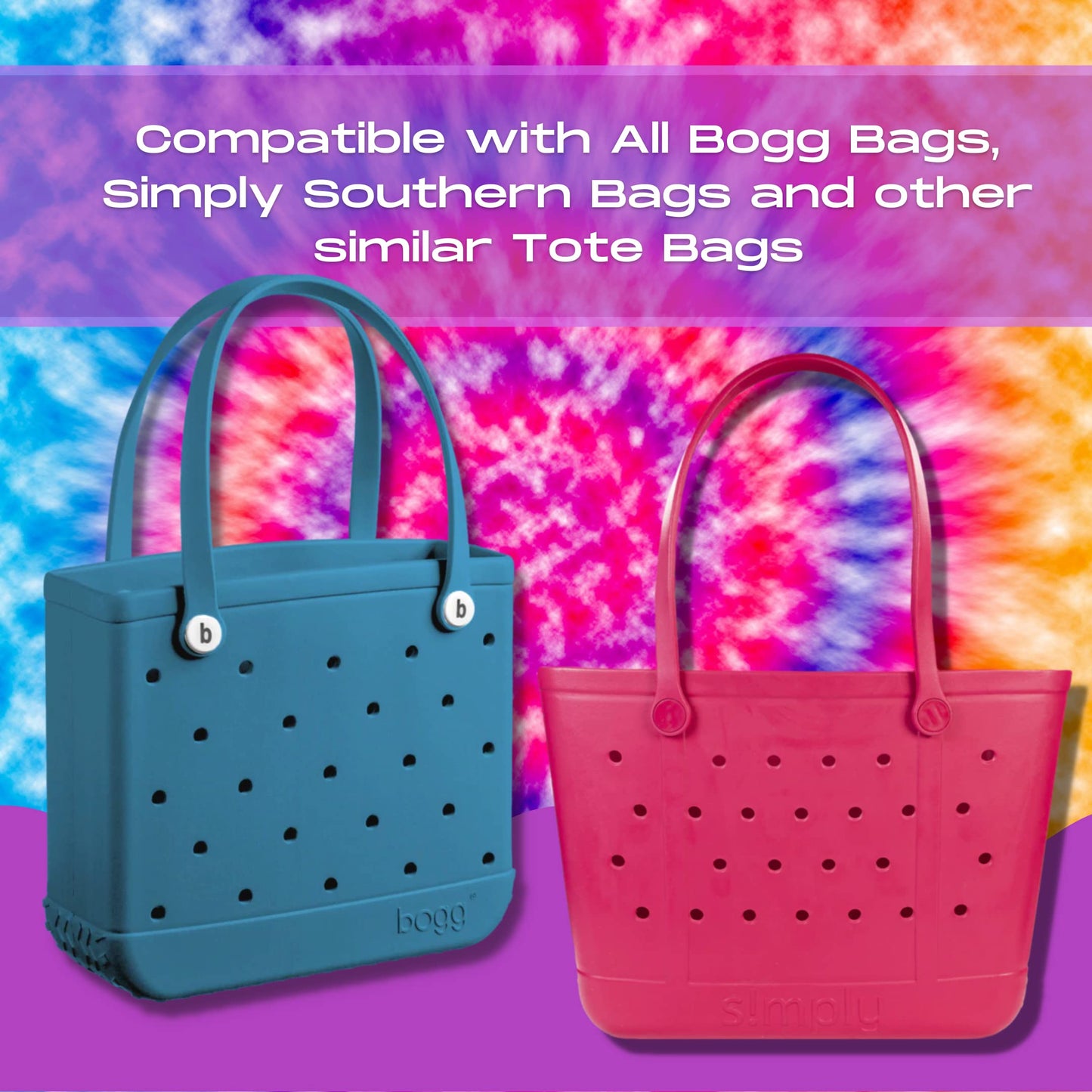 Boglets PREMIUM - Wallet Holder Accessories - Premium Collection - Compatible with Bogg Bag, Simply Southern & other Tote Bags - Decorative Accessories & Organizers - Made in USA - Purple