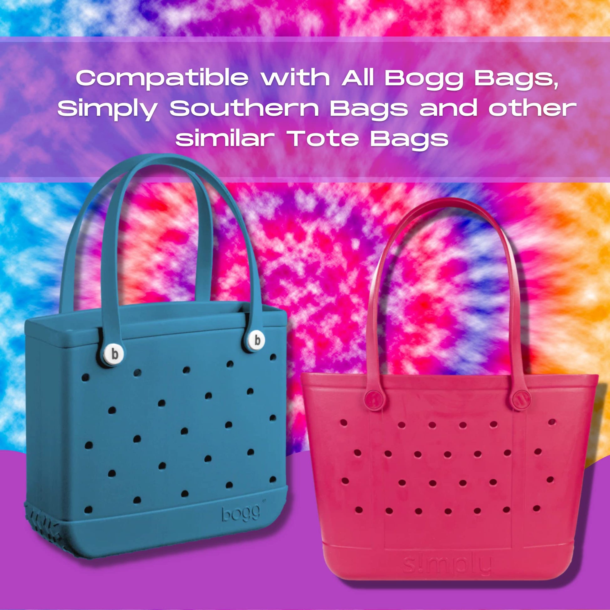 Boglets PREMIUM - Wallet Holder Accessories - Premium Collection - Compatible with Bogg Bag, Simply Southern & other Tote Bags - Decorative Accessories & Organizers - Made in USA - Purple
