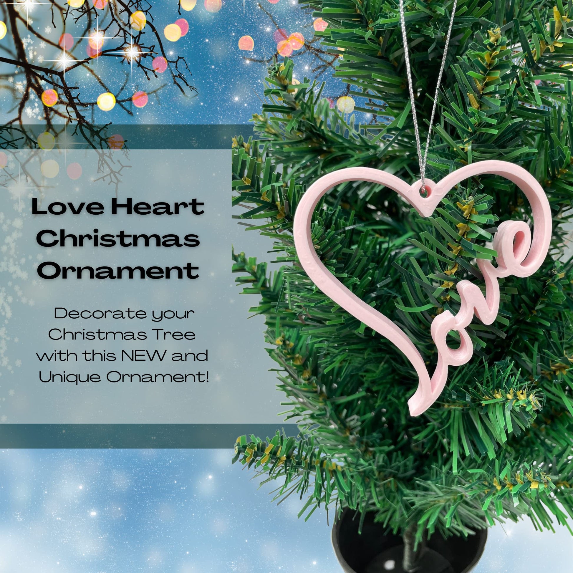 Love Heart Christmas Ornament - Show Your Family Love with The Love Heart Decorative Holiday Ornament - Made in The USA