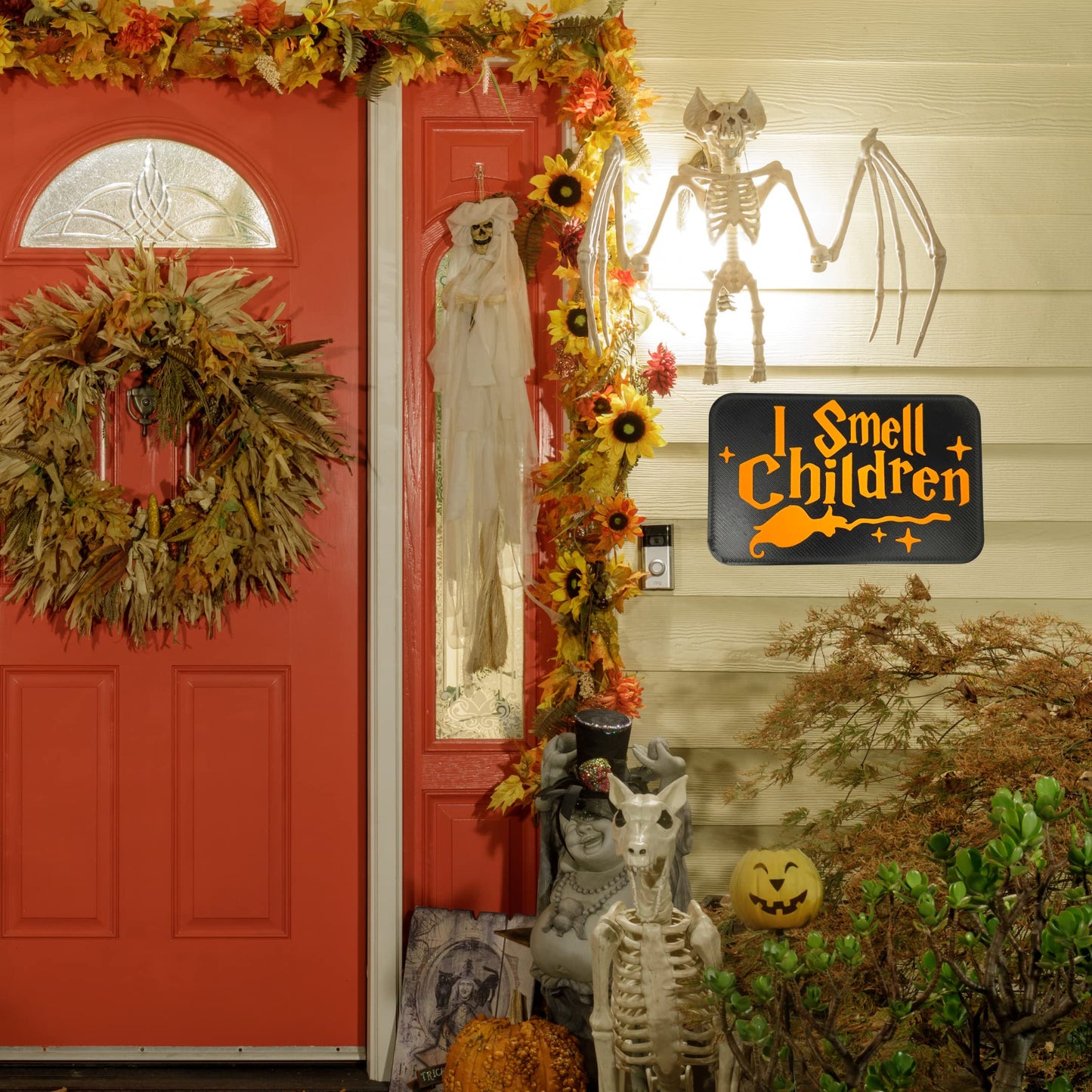I Smell Children Door or Wall Sign - Hocus Pocus Inspired Sign for Halloween or Spooky Party Decoration - Made in USA!