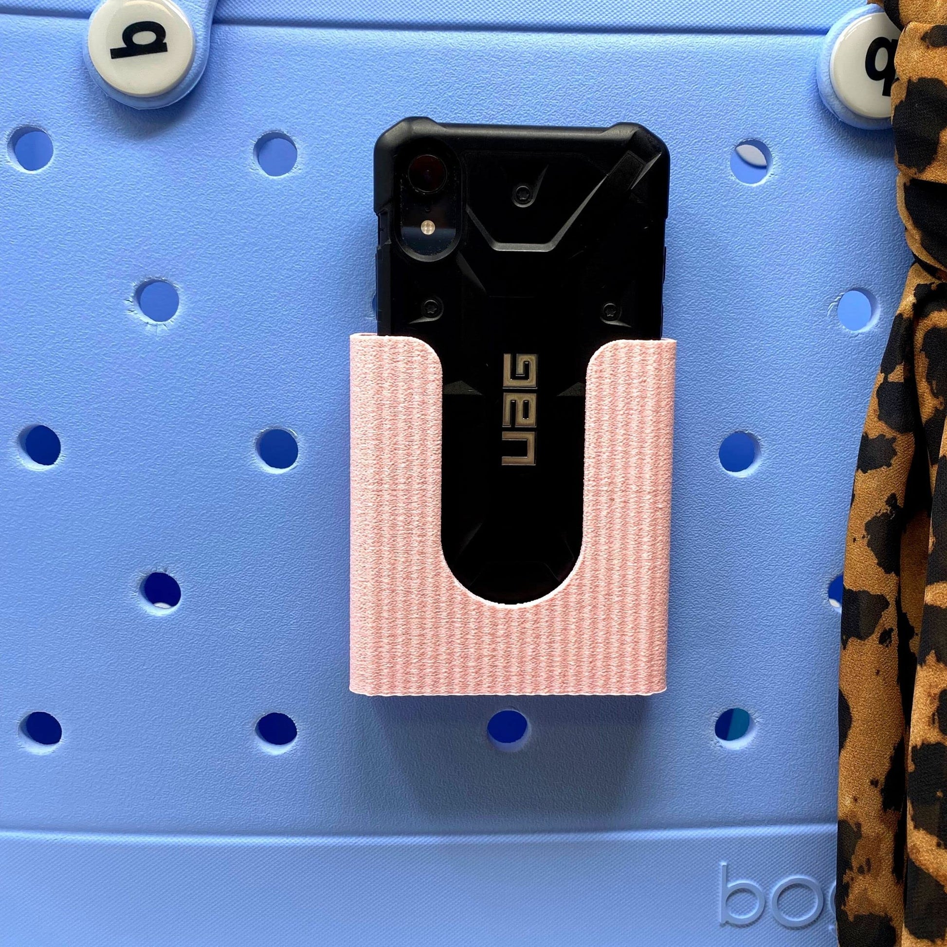 BOGLETS PREMIUM - Phone Holder New 2023 Edition Accessory Charm - Decorative Organizer Accessories Compatible with Bogg Bags, Simply Southern and other Tote Bags. Pink